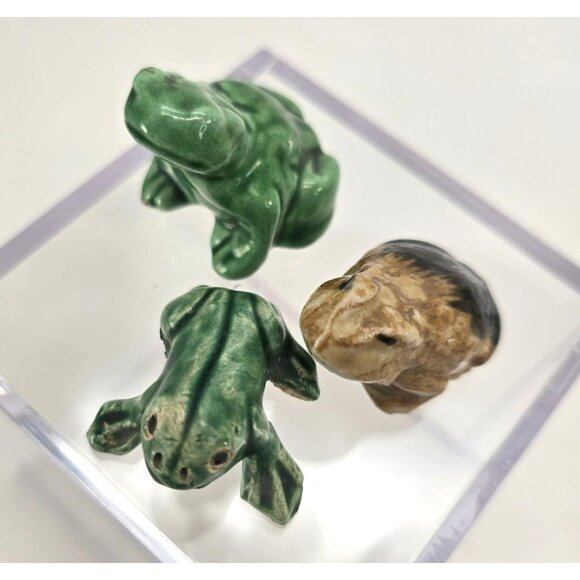 Ceramic Frog Collection Set Of 3 Vintage Figurines Collectibles je164 - Picture 5 of 12